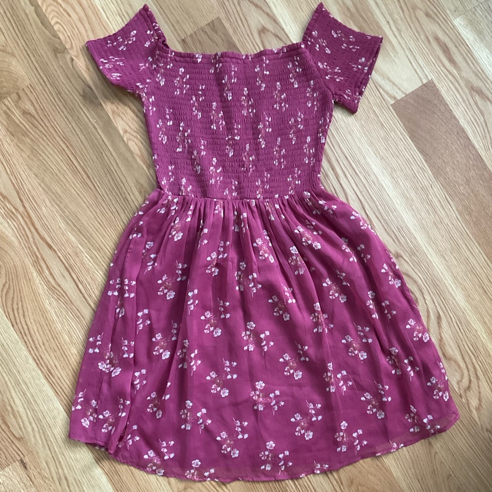 Abercrombie & Fitch Pink Floral Off Shoulder Dress